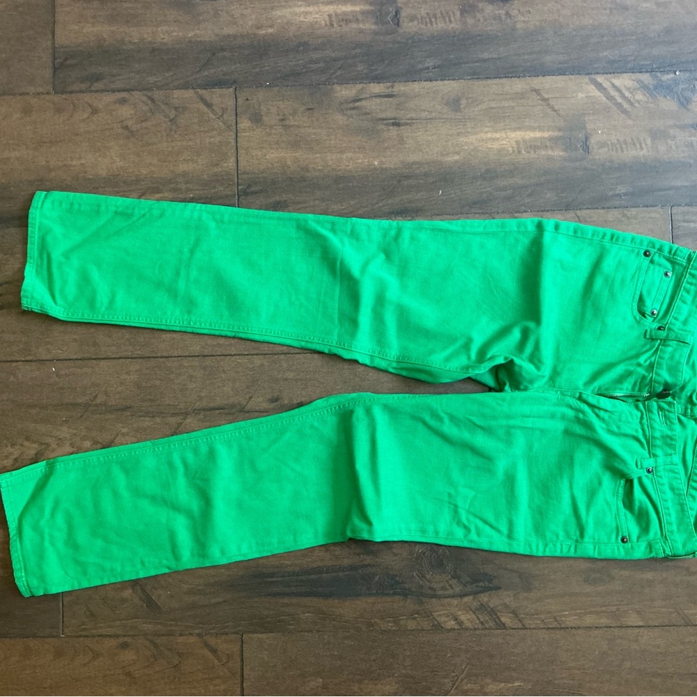 J. Crew Matchstick Bright Green Skinny Jeans